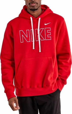 Nike Sportswear Club Fleece Men's Pullover Hoodie (UNIVERSITY RED/WHITE, FQ6155-657) Size Large