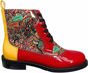 Ninety Union Chelsea Fashion Lace Bootie With Paisley And Mixed Textures