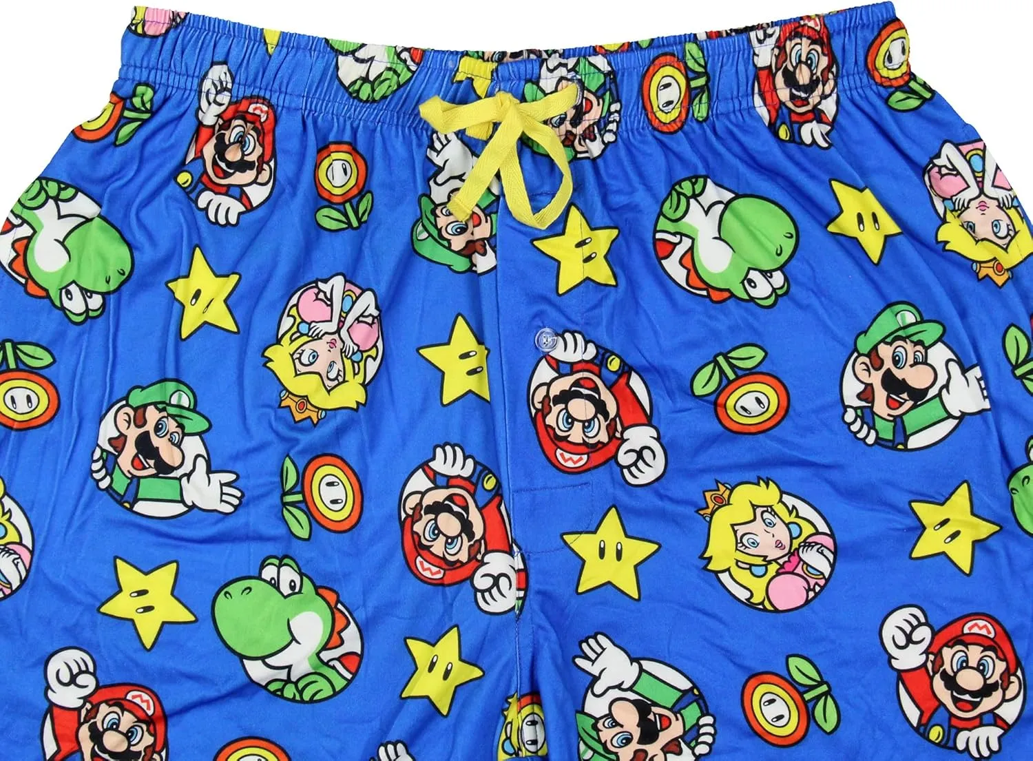 Nintendo Men's Super Mario Luigi Peach Yoshi AOP Soft Sleep Lounge Pajama Pants