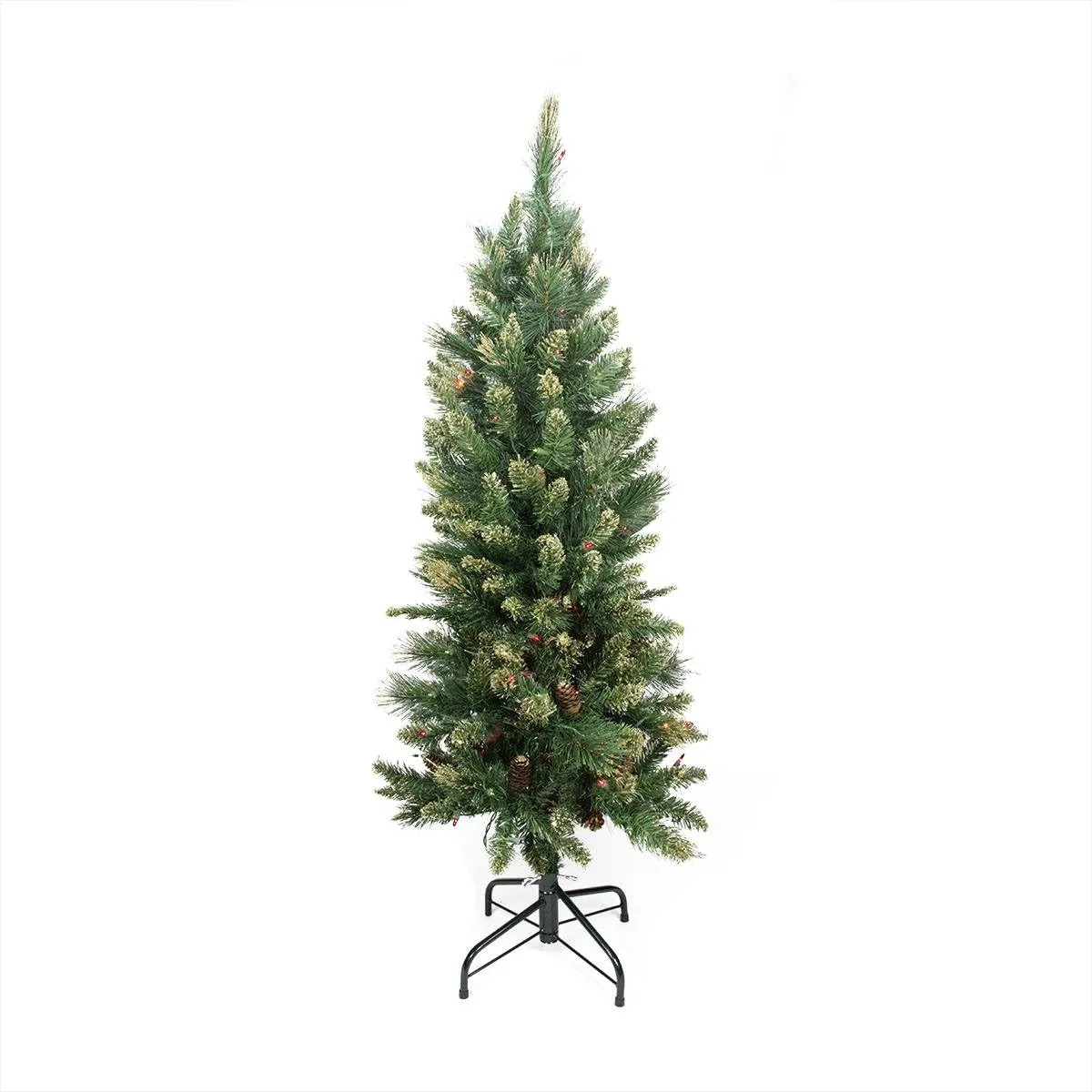 Northlight 31465521 Pre-Lit Yorkville Pine Pencil Artificial Christmas Tree with Multicolored Lights, 4.5'