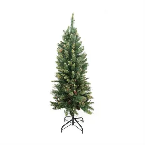 Northlight 31465521 Pre-Lit Yorkville Pine Pencil Artificial Christmas Tree with Multicolored Lights, 4.5'