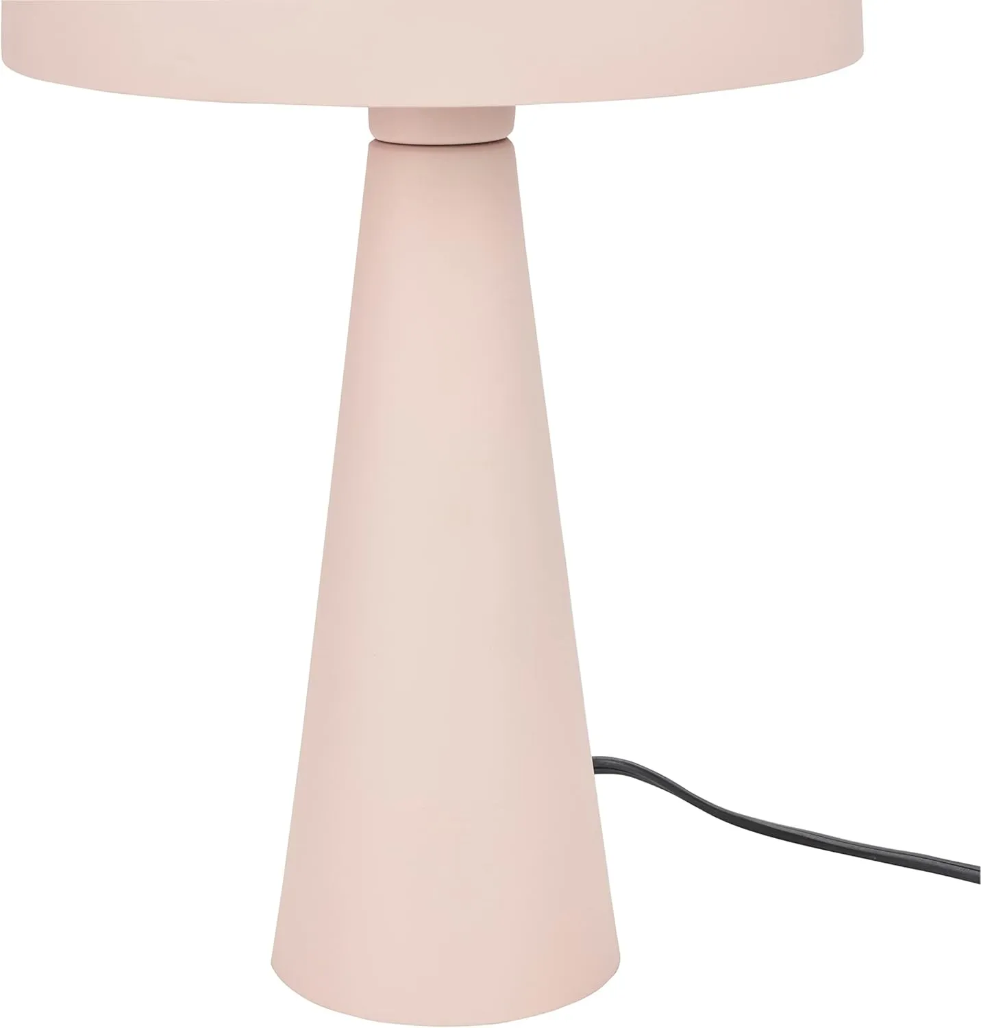 Nourison EPT01 16" Metal Mushroom Table Modern, Retro, Desk, Bedside, Living Room, Office Lamp, Small, Blush Pink