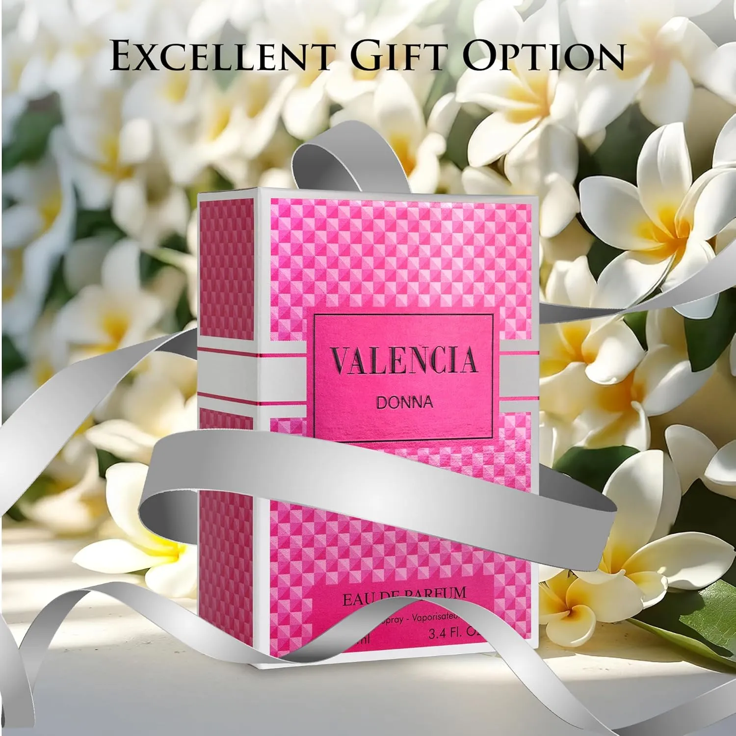 NovoGlow Valencia Donna for Women Eau De Parfum - Amber Floral Jasmine, Bourbon Vanilla & Woods Oriental-Floral Fragrance with a Modern Twist Elegant 100ml Bottle Packed in Paper Box