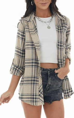 NUOREEL Women Corduroy Shirts Casual Long Sleeve Button Down Blouses Top