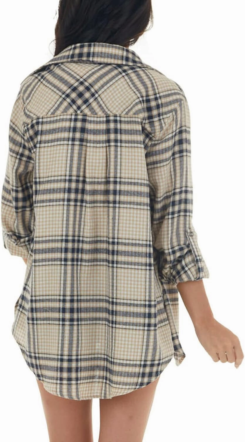 NUOREEL Women Corduroy Shirts Casual Long Sleeve Button Down Blouses Top