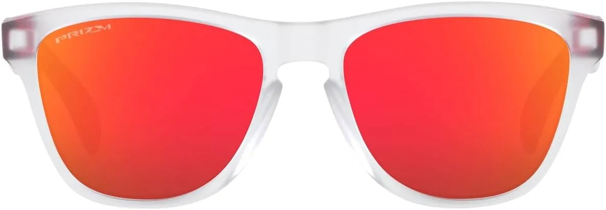 Oakley Youth OJ9009 Frogskins XXS Square Sunglasses, Matte Clear/Prizm Ruby, 48 mm