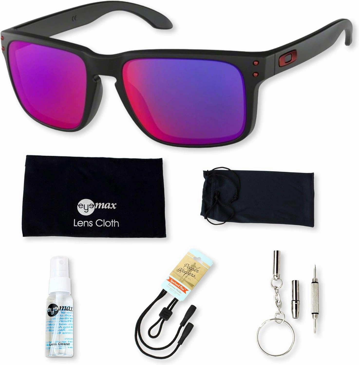 Oakley Holbrook OO9102 Sunglasses Bundle with original case, and accessories (5 items)