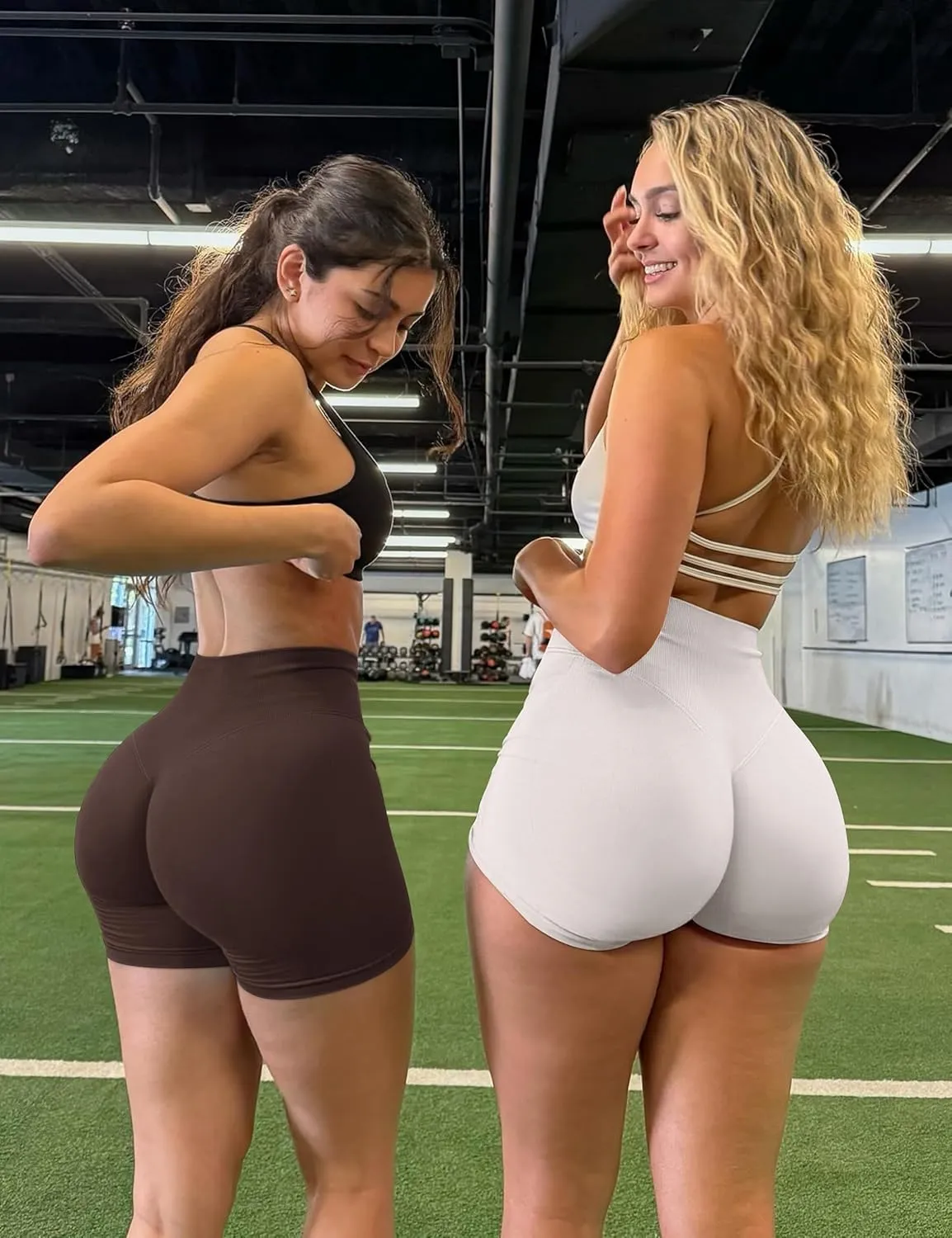 OLCHEE Womens Workout Shorts Seamless Scrunch Butt Lifting 3 Pack Yoga Gym Athletic High Waisted Tummy Control Booty 4.1"