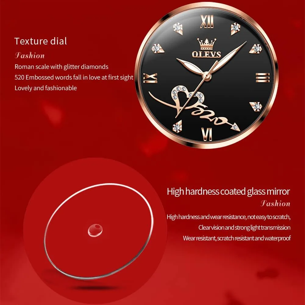OLEVS Ladies Watches Rose Gold Japanese Quartz Female Watches for Women Waterproof Stainless Steel Casual Dress Lady Wrist Watches