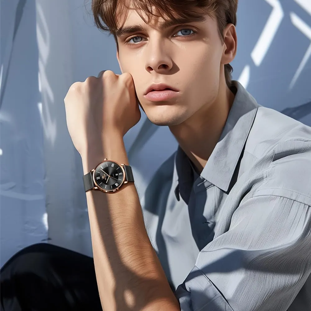OLEVS Mens Gold Watches Analog Quartz Business Dress Watch Day Date Stainless Steel Classic Luxury Luminous Waterproof Casual Male Wrist Watches