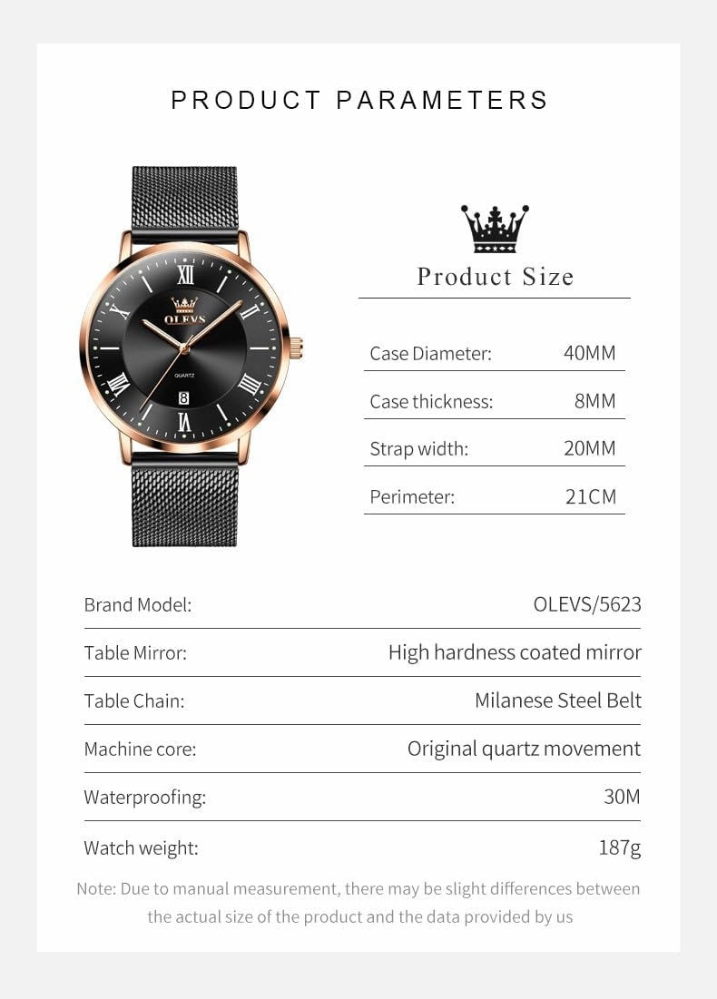 OLEVS Mens Gold Watches Analog Quartz Business Dress Watch Day Date Stainless Steel Classic Luxury Luminous Waterproof Casual Male Wrist Watches