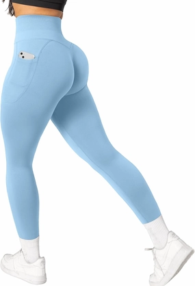 OMKAGI Women Scrunch Butt Lifting Leggings with Pockets Compression High Waisted Gym Workout Leggings
