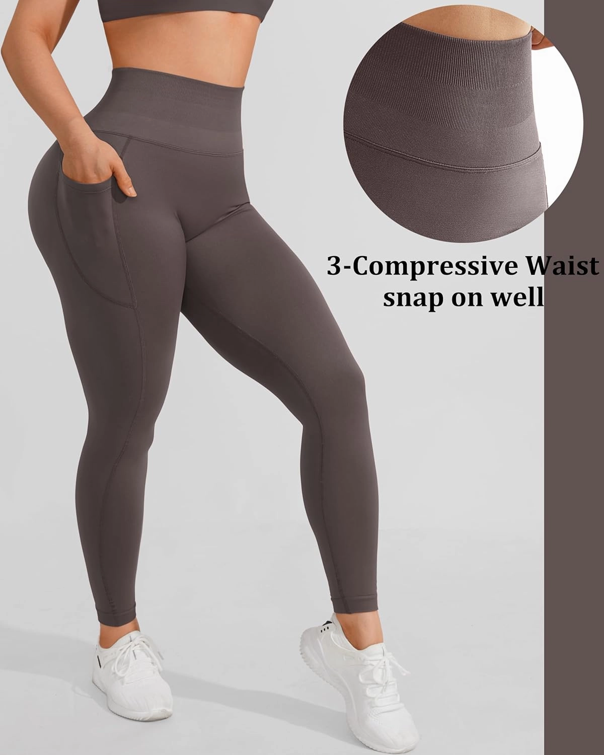 OMKAGI Women Scrunch Butt Lifting Leggings with Pockets Compression High Waisted Gym Workout Leggings
