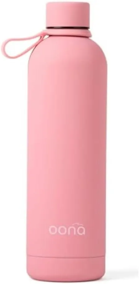 OONA Insulated Stainless Steel Water Bottle 25 oz, Leak-Proof, BPA-Free with Carrying Loop, Gym Water Bottle for Women, Keeps Drinks Hot or Cold for 12 Hours, Travel Friendly (Pink)