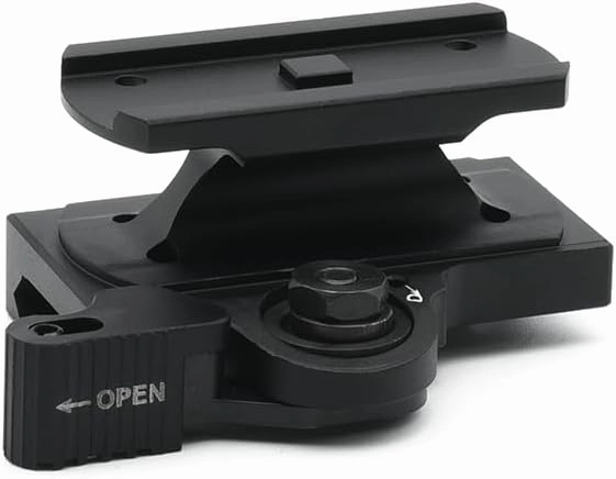 Optic Red Dot Sight Mount Quick Release Detach 1/3 Lower Absolute Co-Witness Height，With QD Speed Lever Adjustable Lock Nut，Compatible With T1 T2 H1 H2 Footprint Series Scopes，Fits For 20mm Pic Rail