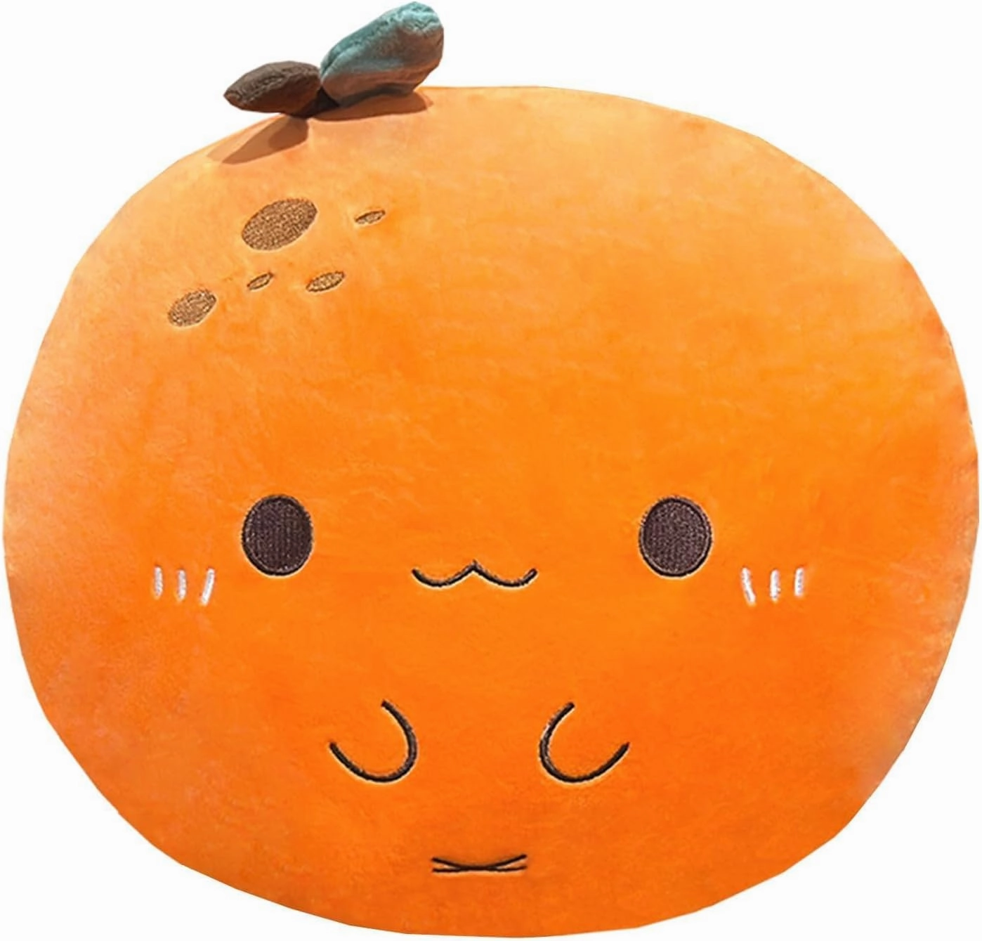 Orange Plush Pillow, Fruit Stuffed Animal, Food Plush Pillow with Hand Pocket, Gift for Kids Adults (12.9 * 12.2in)