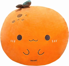 Orange Plush Pillow, Fruit Stuffed Animal, Food Plush Pillow with Hand Pocket, Gift for Kids Adults (12.9 * 12.2in)