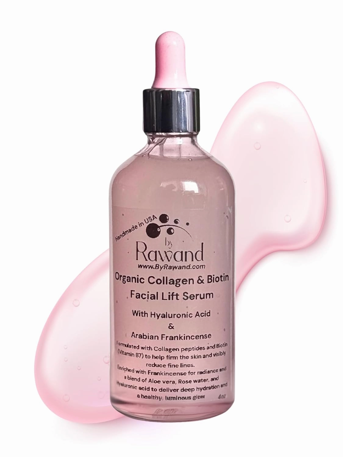 Organic Collagen & Biotin oil- free Facial Lift Serum with Hyaluronic Acid and Arabian Frankincense