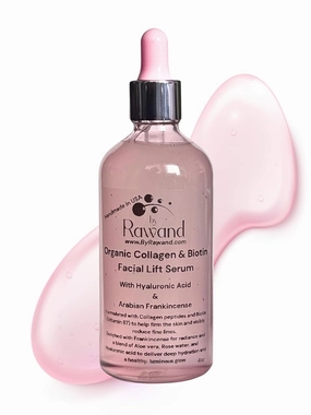Organic Collagen & Biotin oil- free Facial Lift Serum with Hyaluronic Acid and Arabian Frankincense