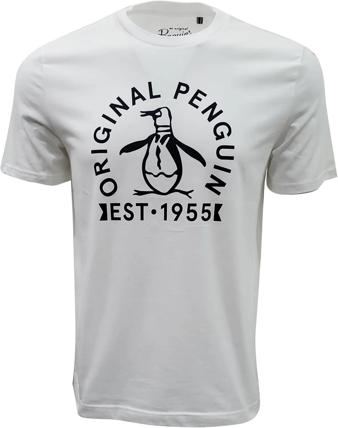 Original Penguin Men's Crewneck Graphic Logo Tee (US, Alpha, XX-Large, Regular, Regular, Bright White (Penguin Est.1955))