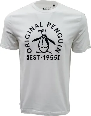 Original Penguin Men's Crewneck Graphic Logo Tee (US, Alpha, XX-Large, Regular, Regular, Bright White (Penguin Est.1955))