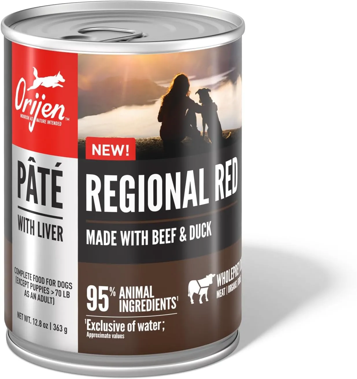 ORIJEN Pate Wet Dog Regional Red Pate with Liver 12.8oz, case of 12 cans