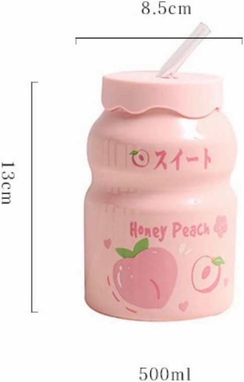 Outdoor Kettle Water Bottle Milk Juice Bottle With Straw Cute Cups With Lid And Straw Ceramic Mug With Silicone Lid Cute Sports
