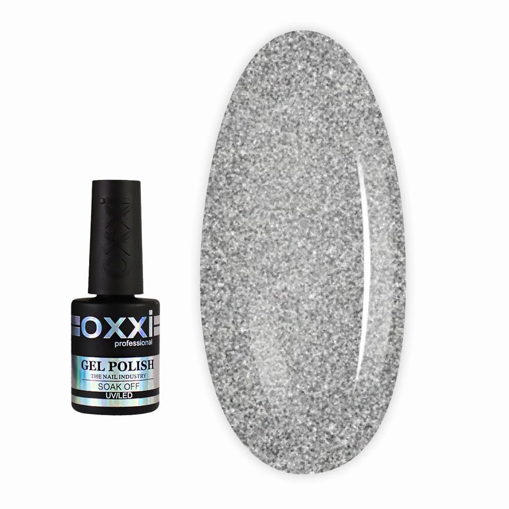 Oxxi Professional Gel Color 10ml. Part 5 (251-295) Nail Polish French, Red, Blue, Green, Neon, Pink, Glitter Led Uv Soak Off, Nail Art Diy, Home manicure (Gel Polish 251 (silver, glitter))