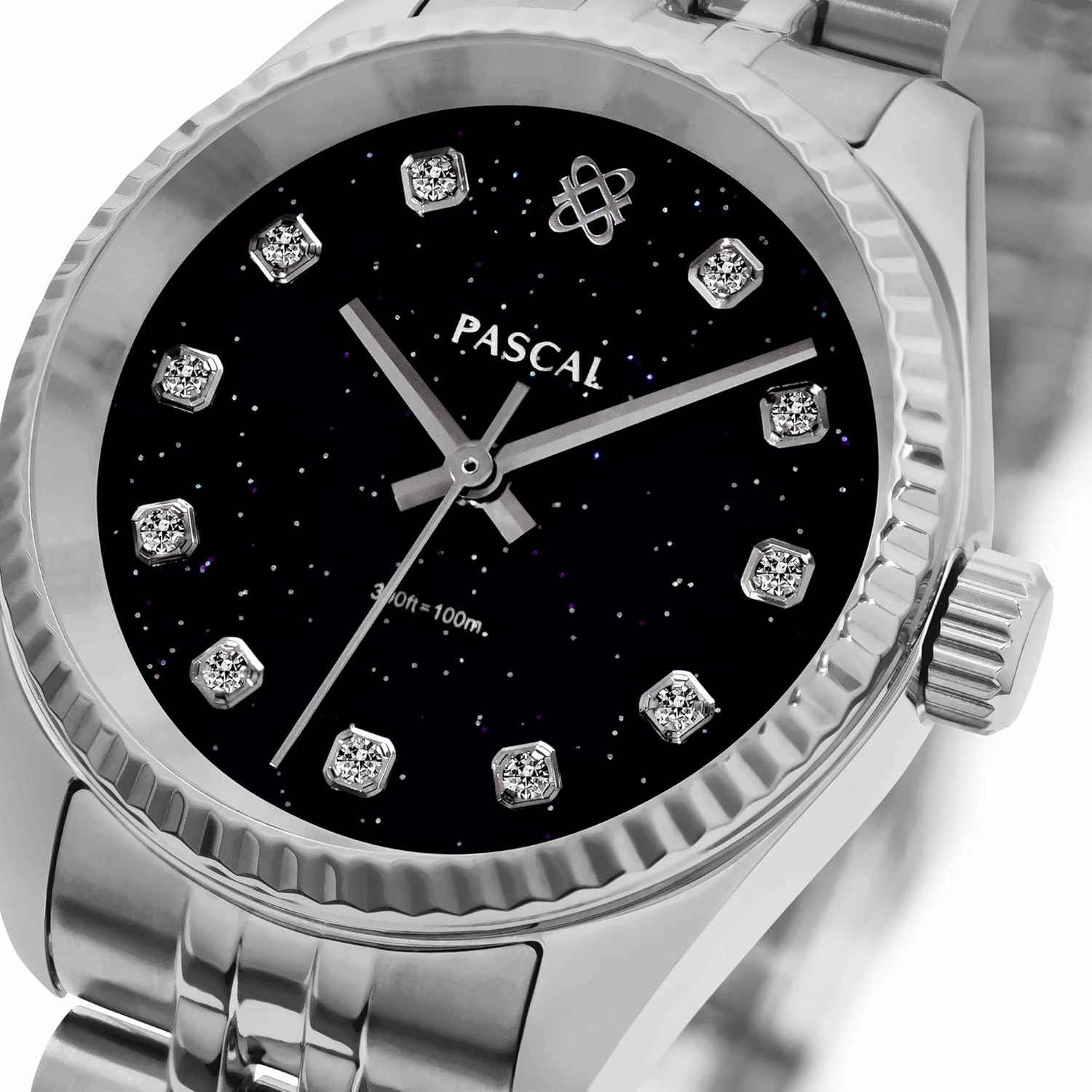 PASCAL Timeless Classic Diamond Stainless Steel Watch for Men and Women, Swiss Quartz Movement, Luxury Silver & Rose Gold Wrist Watch, Sapphire Crystal 10ATM Waterproof, 31mm / 36mm