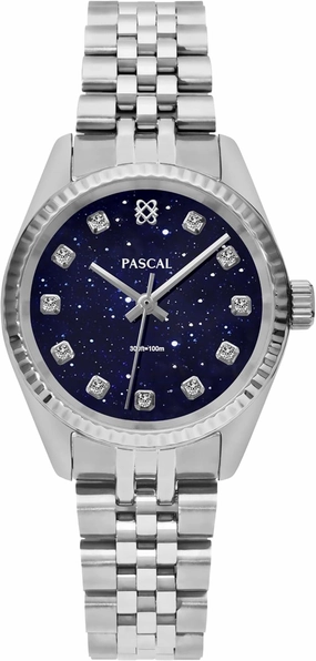 PASCAL Timeless Classic Diamond Stainless Steel Watch for Men and Women, Swiss Quartz Movement, Luxury Silver & Rose Gold Wrist Watch, Sapphire Crystal 10ATM Waterproof, 31mm / 36mm