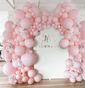 Pastel Pink Balloon Garland Double Stuffed Baby Pink Balloons Arch Light Pink Latex Balloons Different Sizes 18/12/5 Inch Macaron Balloon Kit for Baby Shower Wedding Princess Birthday Party Decor
