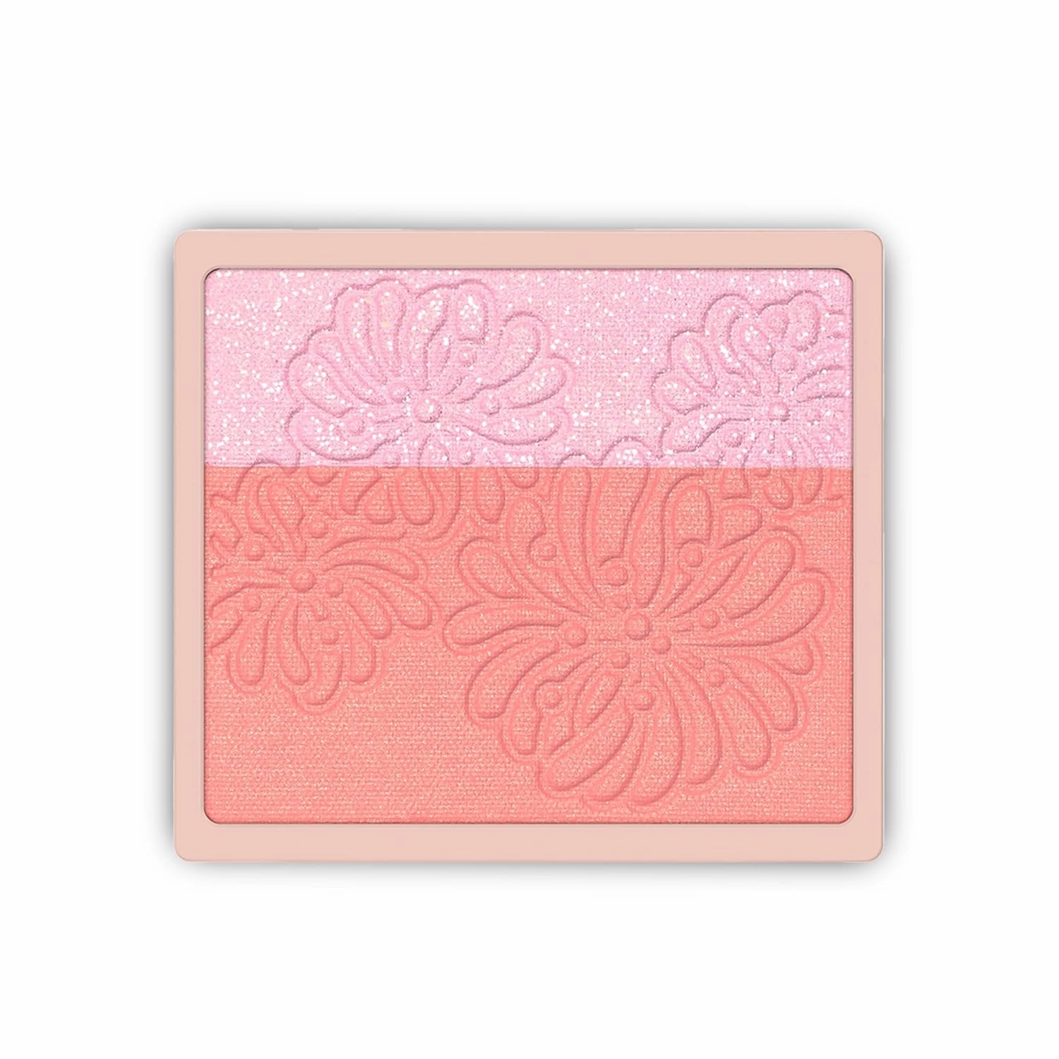 Paul & Joe Pressed Blush Palette Refill Only, Case Sold Separately, Oil-Absorbing Blush Powder, Bi-Color Face Blushes with Fitting Veil Powder, Light Beige and Light Pink, 01 Secret D'Or, 0.17 oz