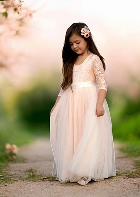 Peach Flower Girl Dress (clearance)