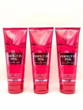 Perfect in Pink Ultimate Hydration Body Cream with Shea Butter and Hyaluronic Acid, 24 Hour Moisture, 8 oz, Pack of 3