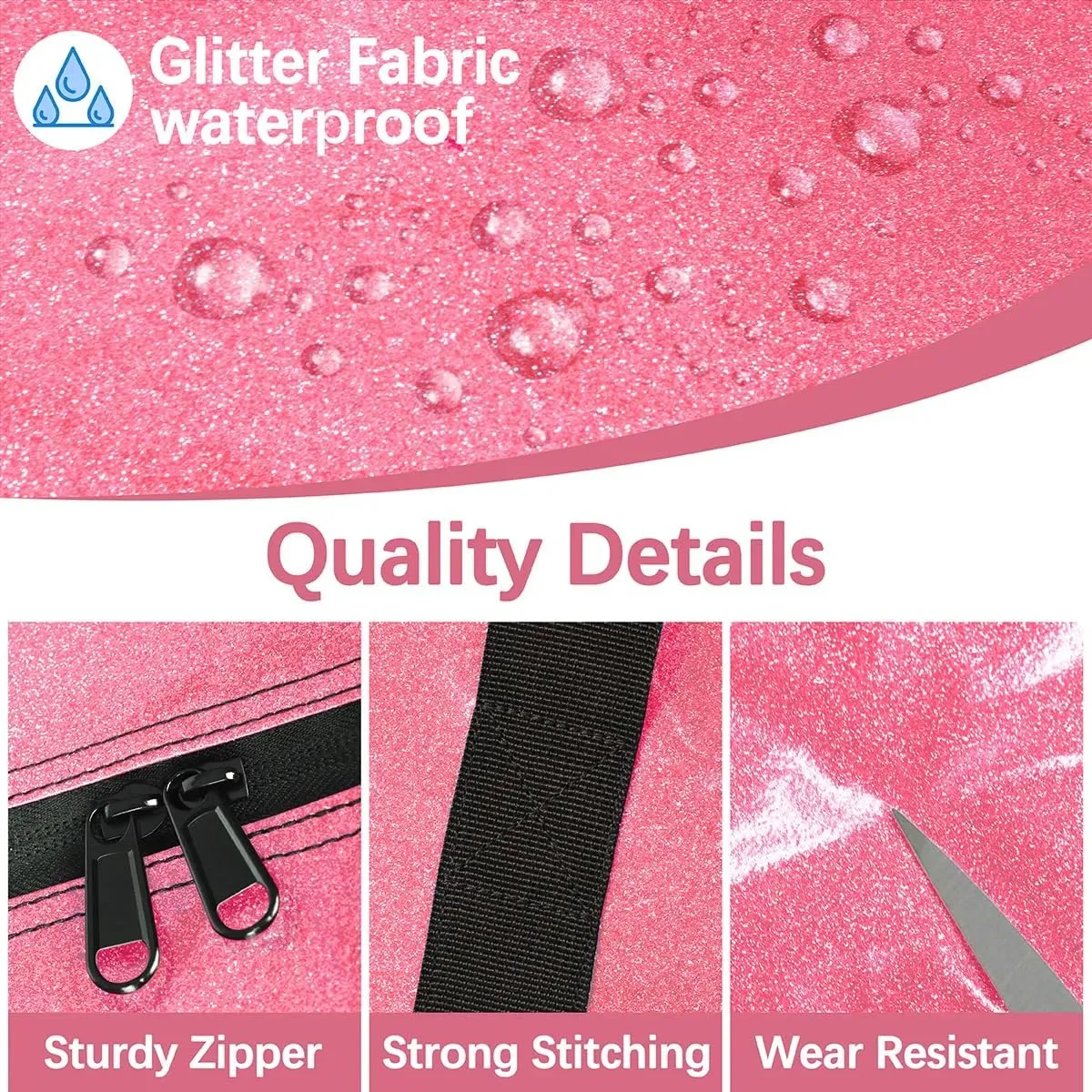Personalized Duffel Bags for Kids Small Gym Bag Luggage Bag for Women Glitter Dance Tote Bag for Girls Glitter Pink Duffel Bags Overnight Bag for Girls