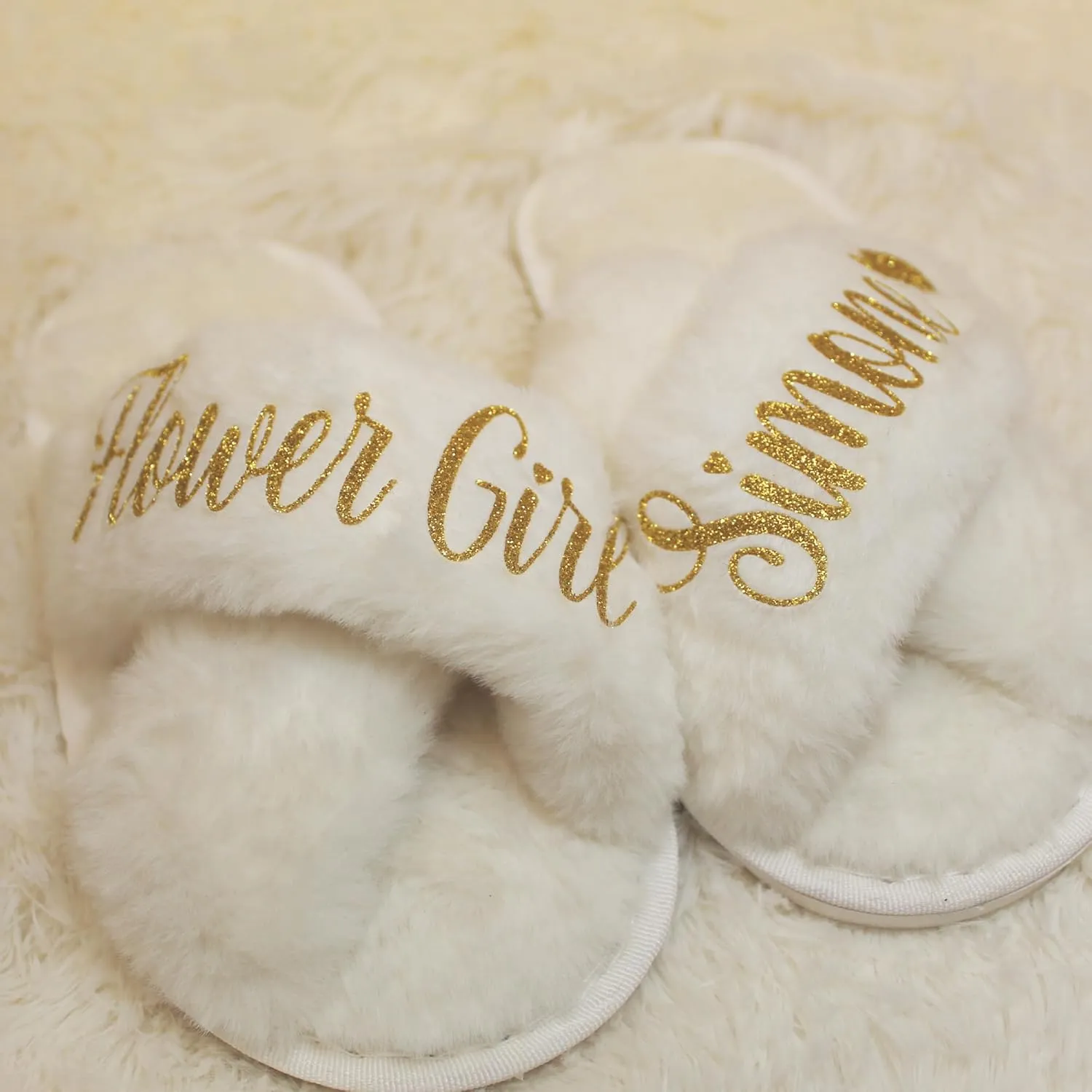 Personalized Girls Slippers for Kids Ages 3 to 10 Years - Non-Skid Soles - Flower Girl Slippers - Slippers for Birthday Parties & More (2.5Y-3Y (9-10Yrs), Multicolor)