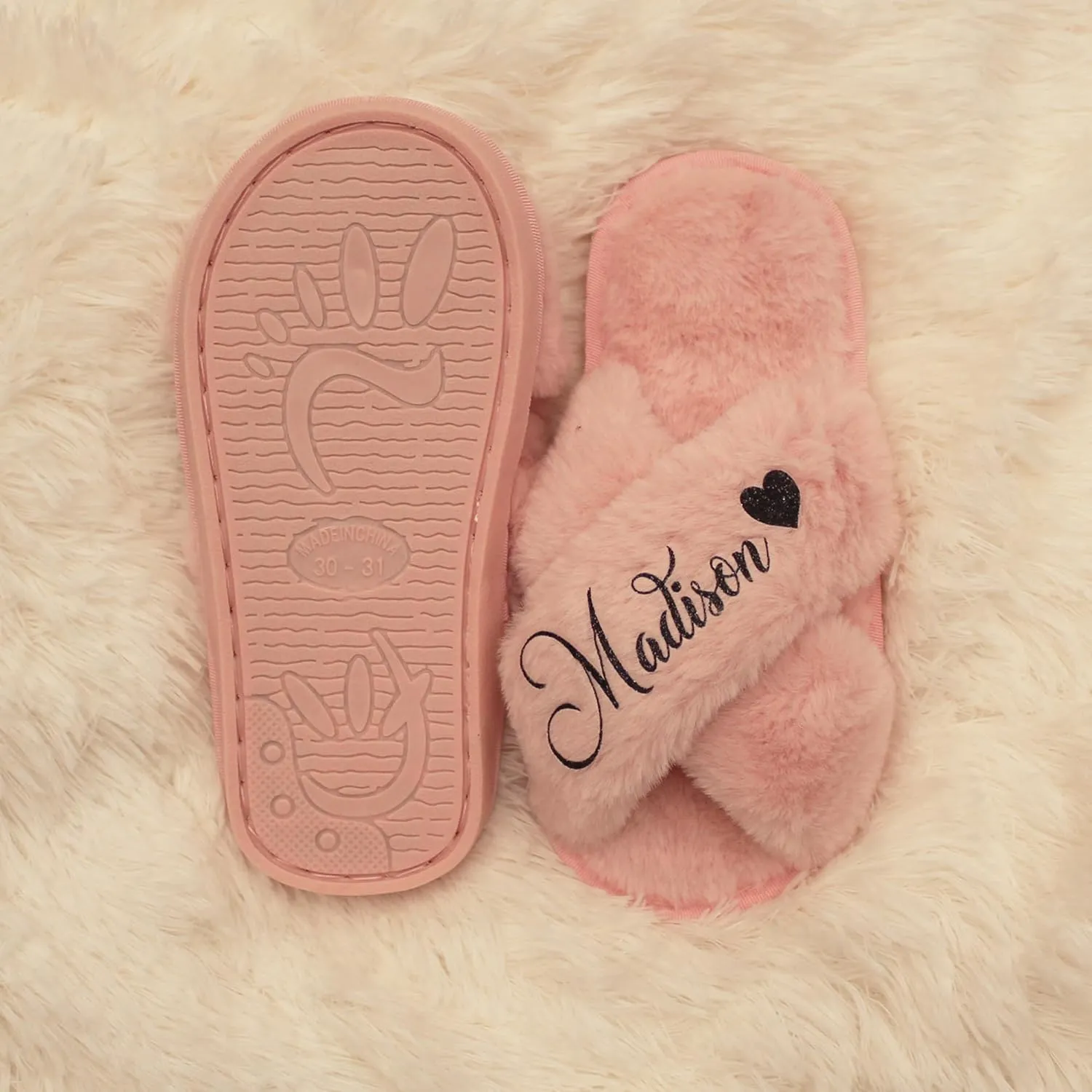 Personalized Girls Slippers for Kids Ages 3 to 10 Years - Non-Skid Soles - Flower Girl Slippers - Slippers for Birthday Parties & More (2.5Y-3Y (9-10Yrs), Multicolor)