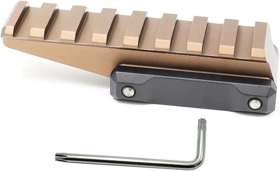 Picatinny Optics Riser Mount Red Dot Riser Mount 8 Slot Picatinny Rail 3.5 inch for Red Dot Sight Scope Mount