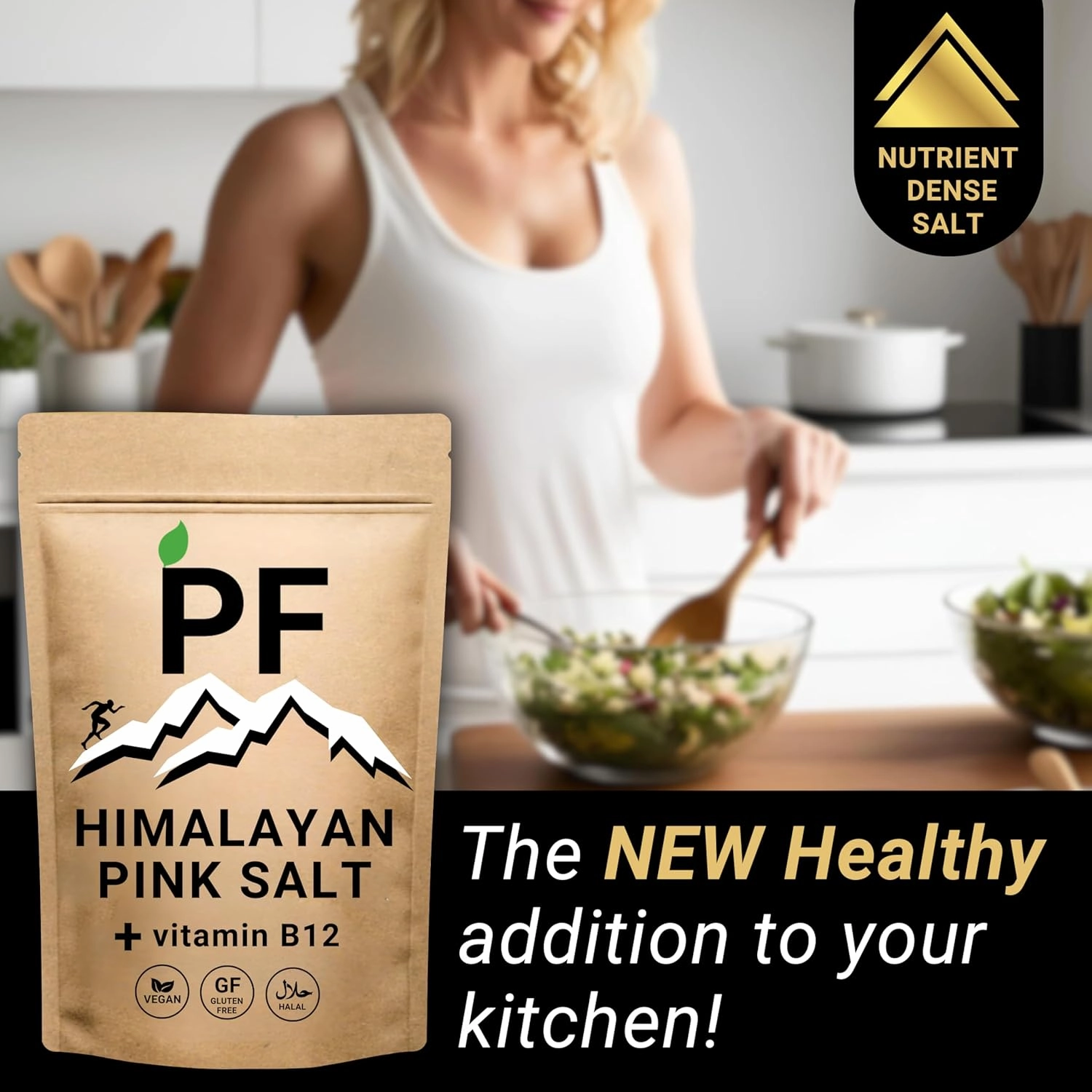 Planting Foods Himalayan Pink Salt with Vitamin B12 | 1lb – 16oz. Fine Grain | 100% Organic & Unrefined Kosher 100%, Vegan, Lab Tested | Unrefined Mineral Salt & Natural Electrolyte Boost