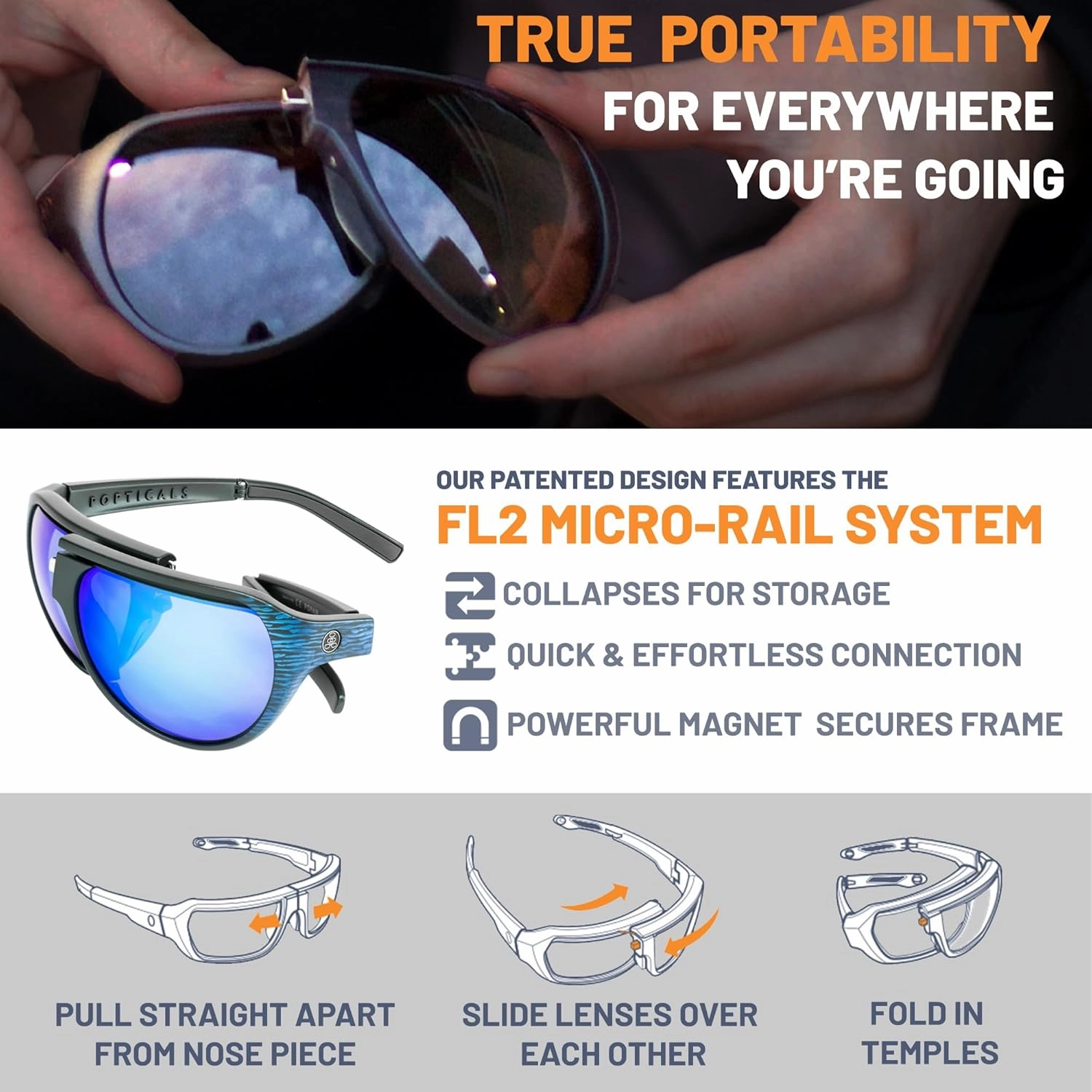 PopAir Foldable and Oversized Aviator Sunglasses for Women and Men