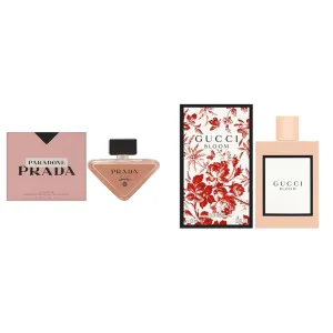 Prada Paradoxe for Women 3.0 oz Eau de Parfum Spray Rechargeable & Gucci Bloom for Women Eau de Parfum Spray, 3.3 Ounce, Multi