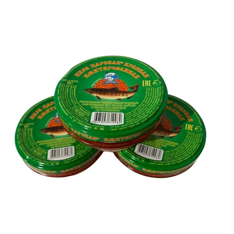Premium Salmon Roe Caviar, 102g, Red-Orange Fish Eggs, Russian Style (red)