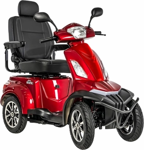 Pride Mobility Baja Raptor 2 4-Wheel Scooter - Comfort Mobility for Adults, 400 Lbs Weight Capacity, 75 Ah Battery, Candy Apple Red, 20"x18" Seat Size - BA340