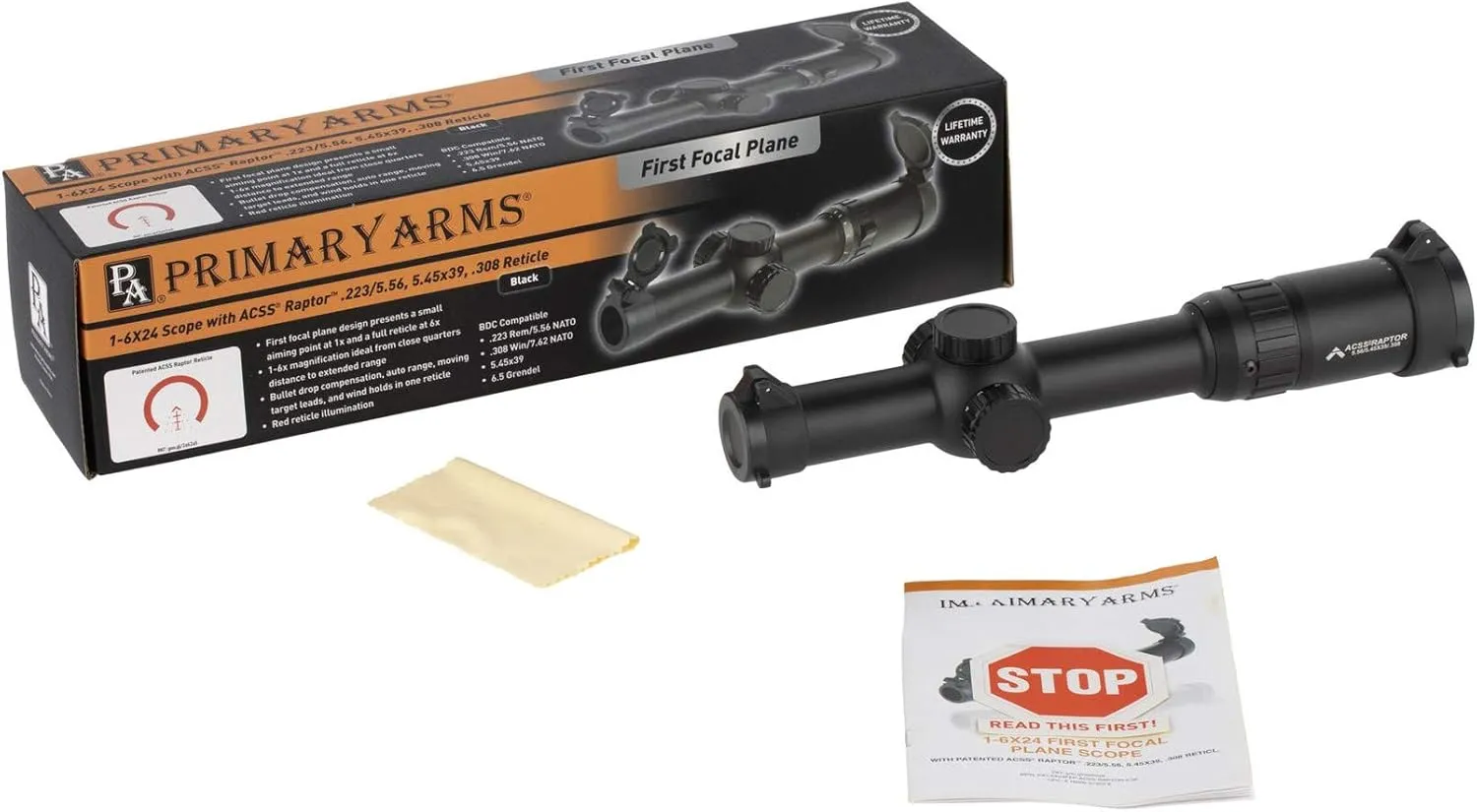 Primary Arms SLX 1-6x24 FFP Illuminated ACSS Raptor Rifle Scopes