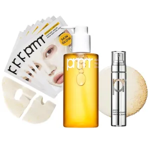 PRIMERA (PRMR) Pore Care TRIO - Youth Radiance Vitatinol Serum, Mega Shot Gel Masks, Oil To Foam Cleansing Oil