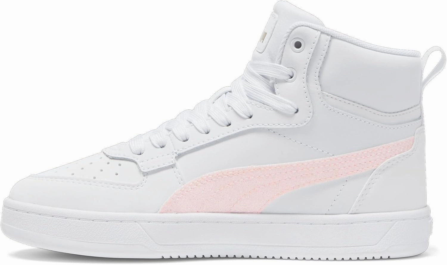 PUMA Caven Sneaker, White-Peach Smoothie-Gold, 6 US Unisex Big Kid