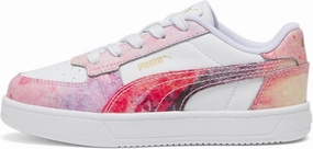 PUMA Caven Sneaker, White-Pink Lilac Team Gold, 2 US Unisex Little Kid