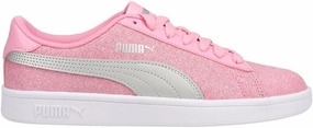 PUMA unisex child Smash 2 Glitz Hook and Loop Sneaker, Prism Pink-puma Silver, 6.5 Big Kid US
