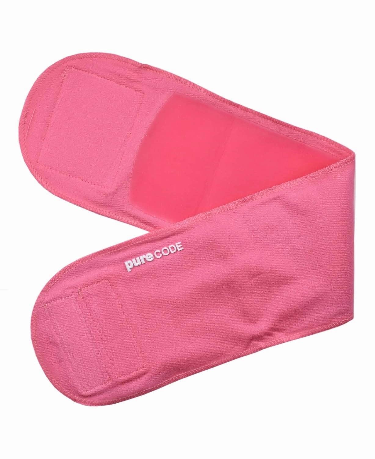 PURE CODE Anti-Aging Moisturizing Gel Neck Wrap for Fine Lines and Wrinkles with Vitamin E, Jojoba and Olive Oils - Adaptable Size Range - Neck Wrinkles Treatment - Neck Patch (Pink)