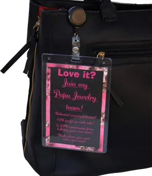 Purse Tag Ask Me About My $5 Jewelry | Join My Team | Double Sided